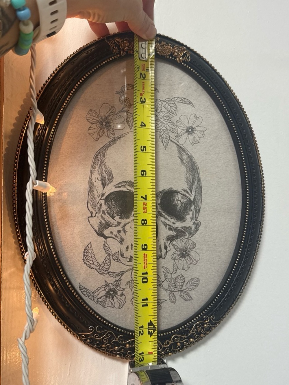 Vintage Black Ornate Skull Wall Art by